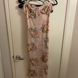 Angel Print Maxi Dress